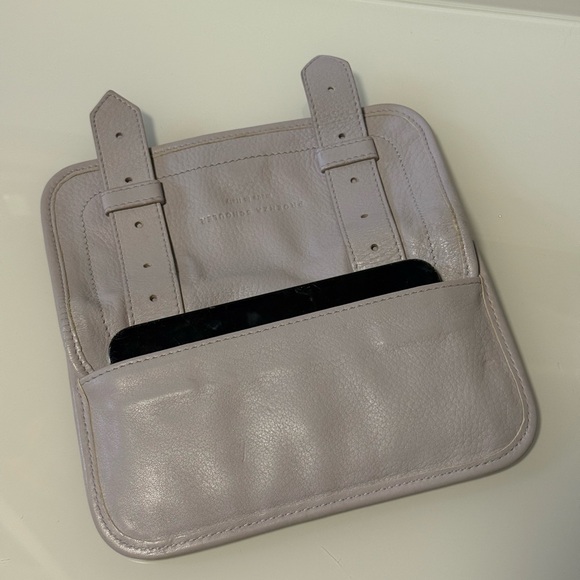 Gray Lilac Leather Women's Clutch - Picture 12 of 17